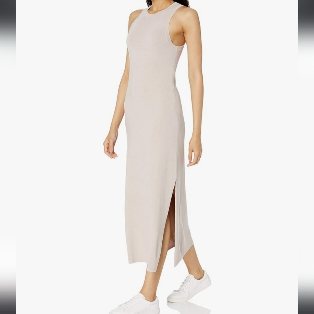 The Drop Gabriela High Neck Cut-in A-line Side-Slit Midi Sweater Dress Size XS